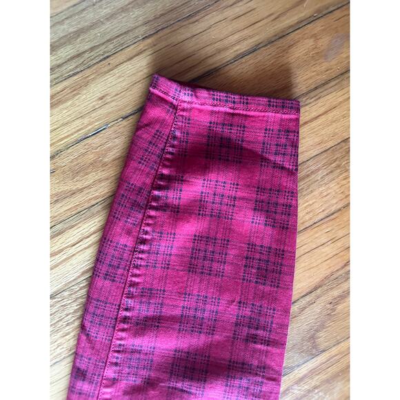 Torrid Plaid Print Red Wash Jeggings - Picture 2 of 9